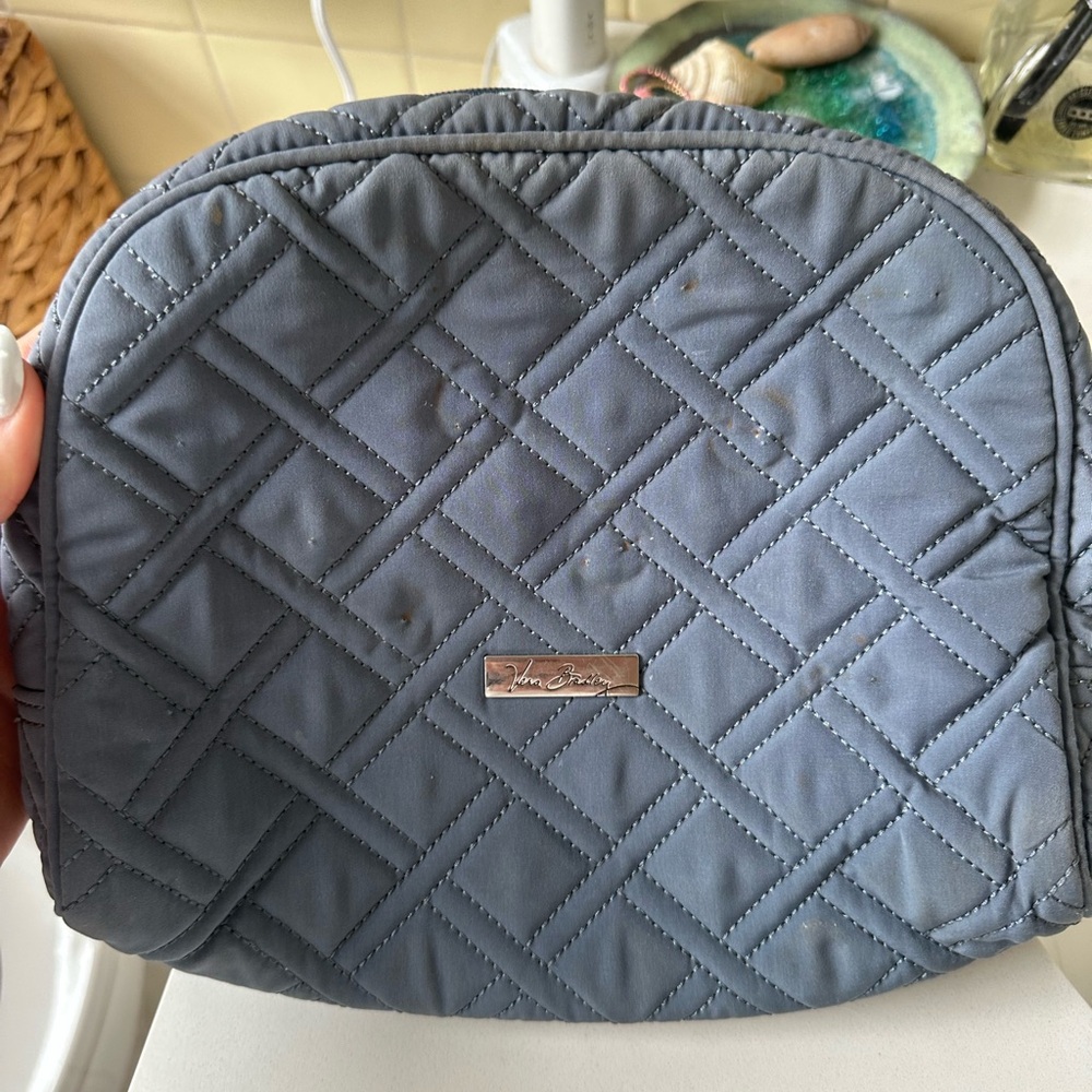 Vera Bradley Quilted Cosmetic Pouch - Slate Blue